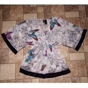 Sheer floral and butterfly top